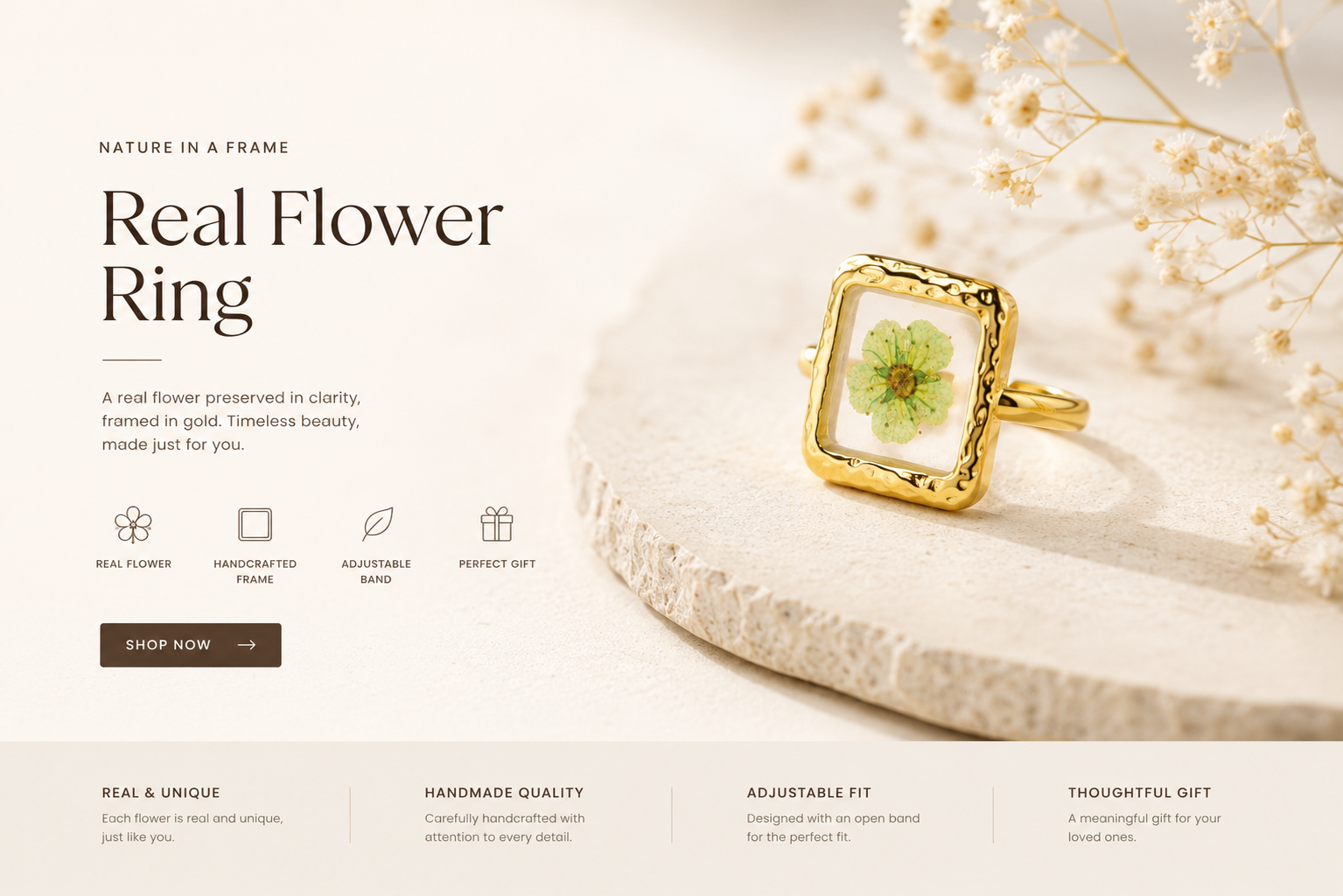 Verdant Bloom Frame Ring