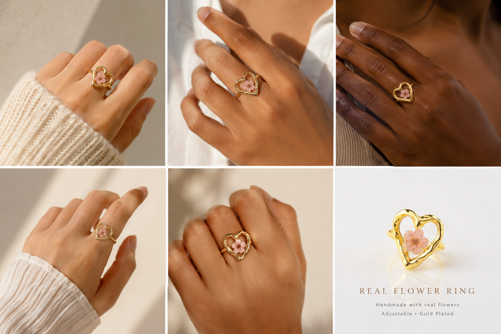 Blush Bloom Heart Ring