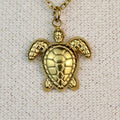 Golden Sea Turtle Necklace