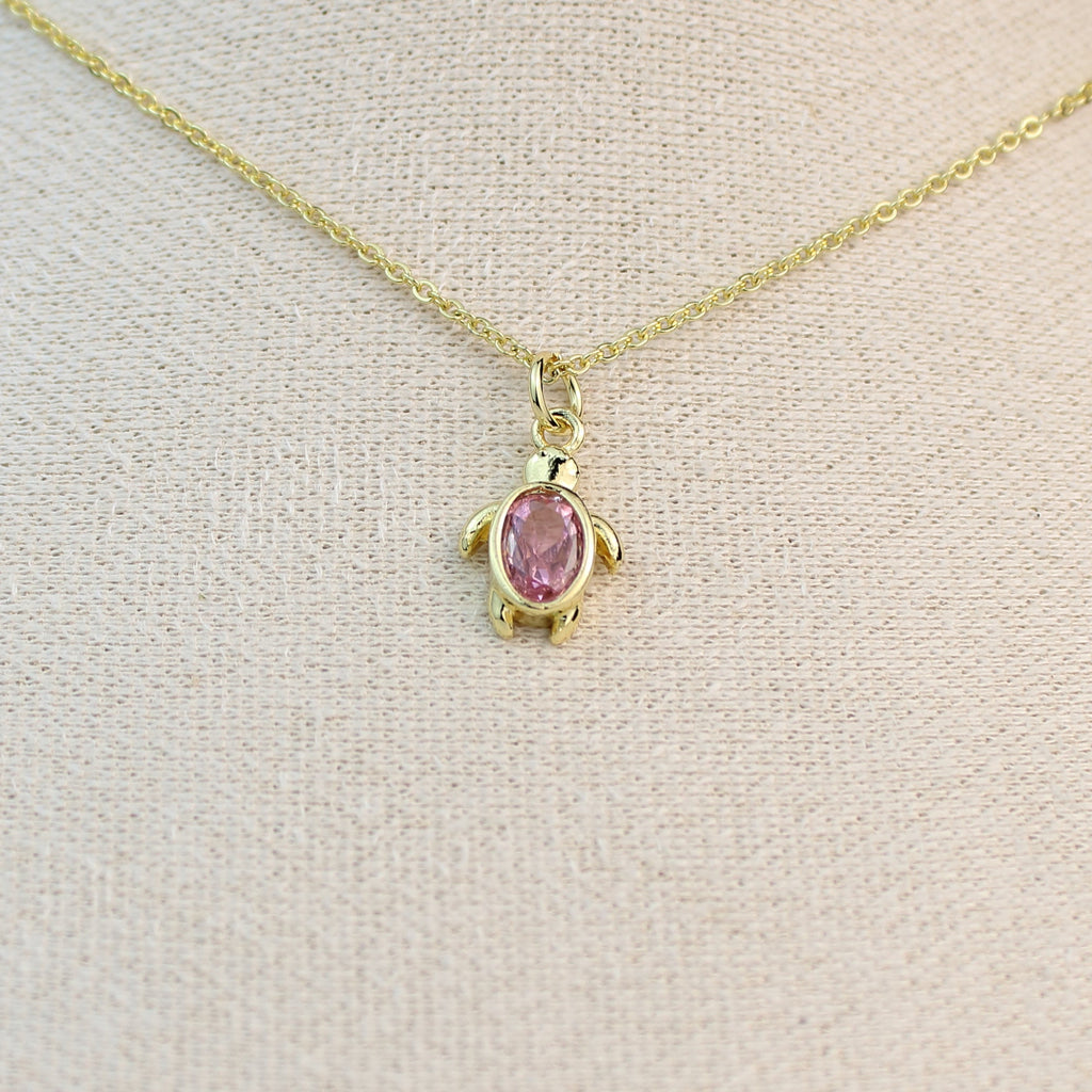 Blush Tide Turtle Necklace