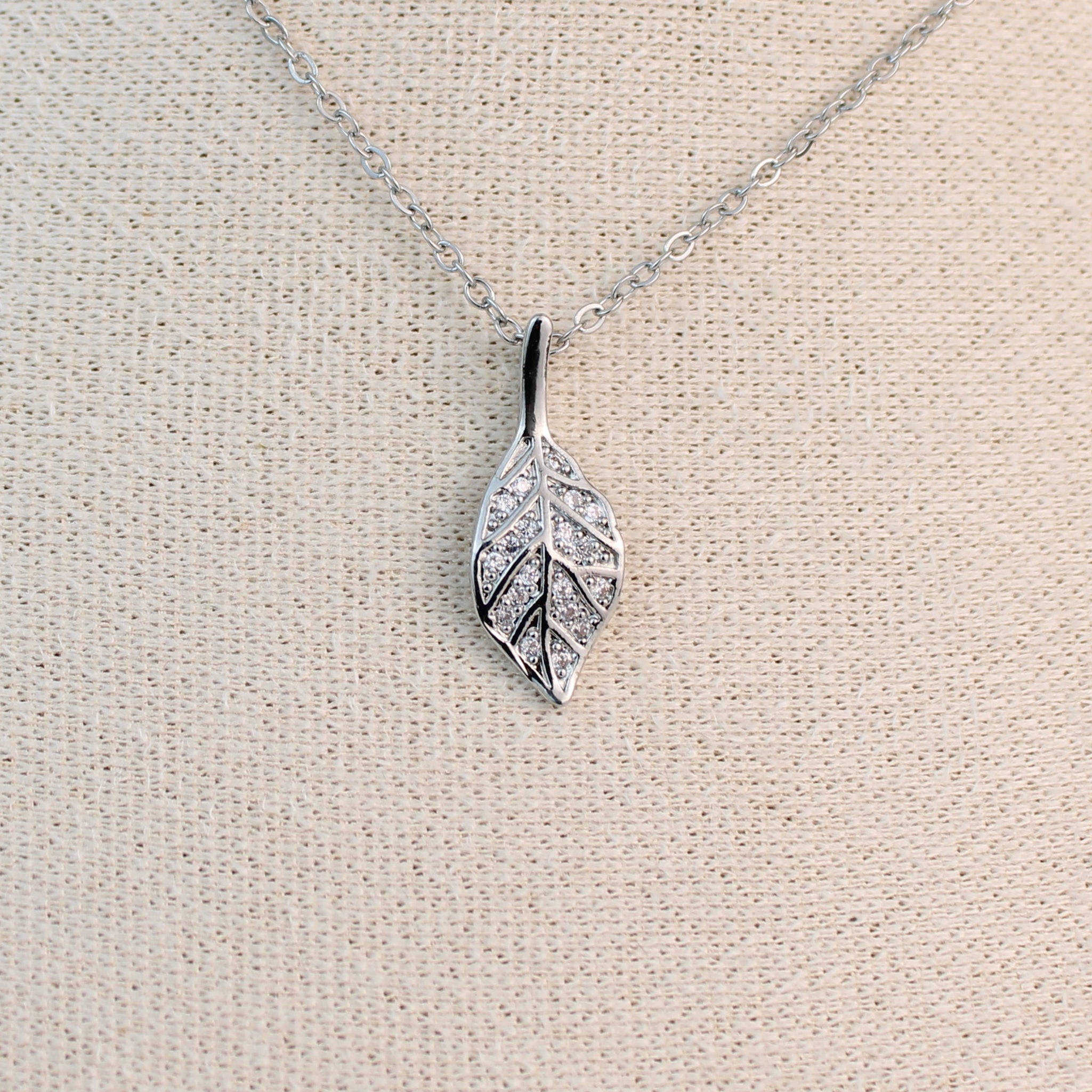 Silver Leaf Charm Necklace