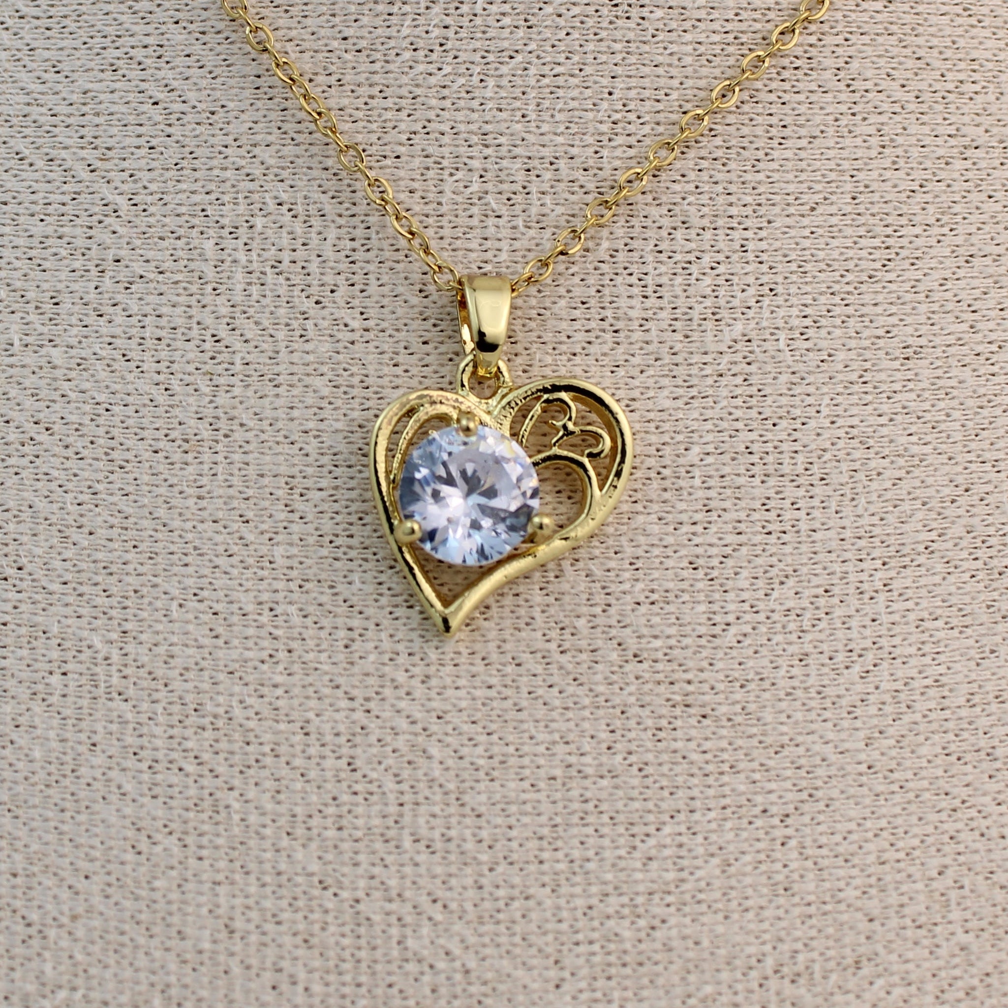 Golden Spark Heart Necklace