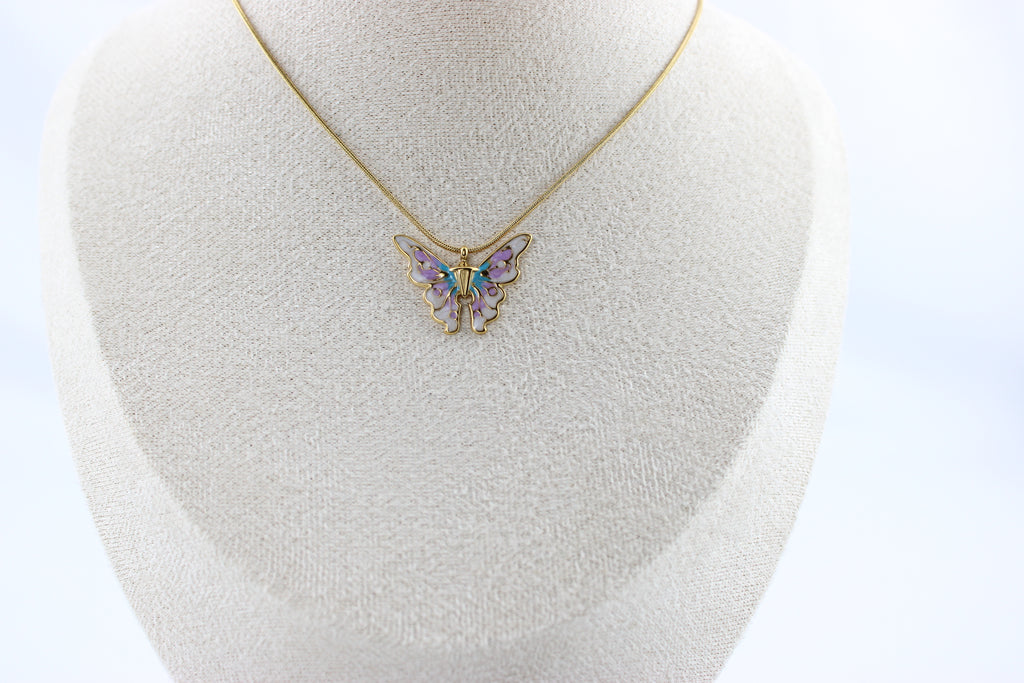 Lavender Butterfly Pendant