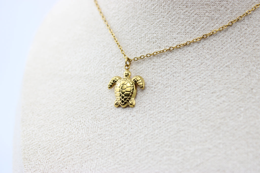Golden Ocean Turtle Necklace