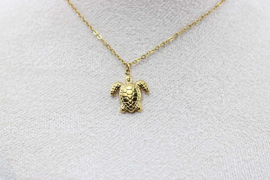Golden Ocean Turtle Necklace
