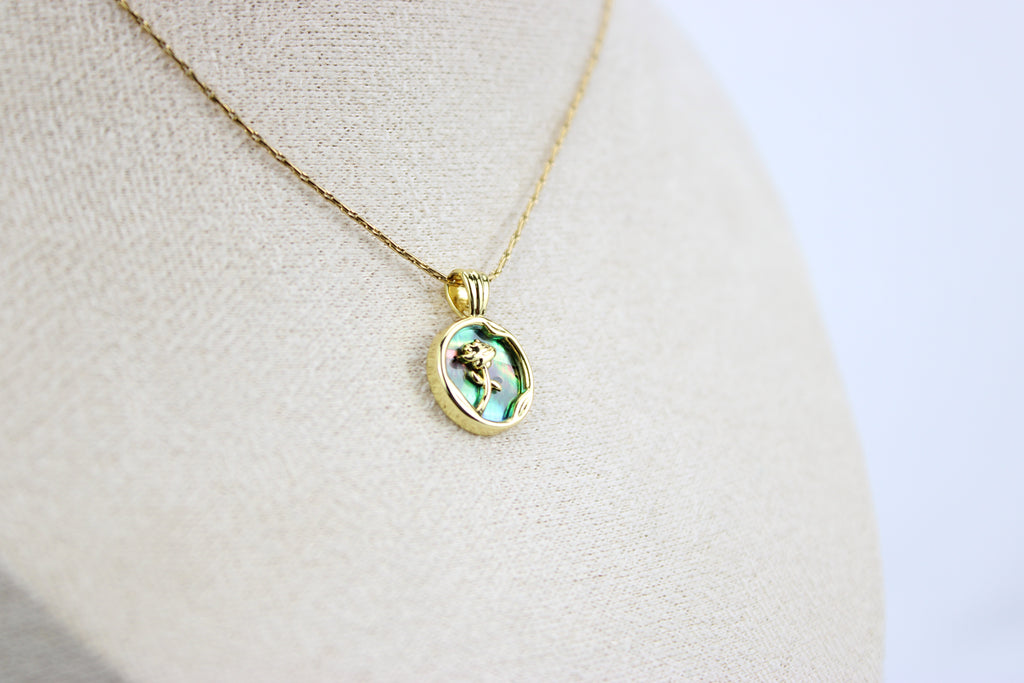 Ocean Rose Abalone Pendant Necklace