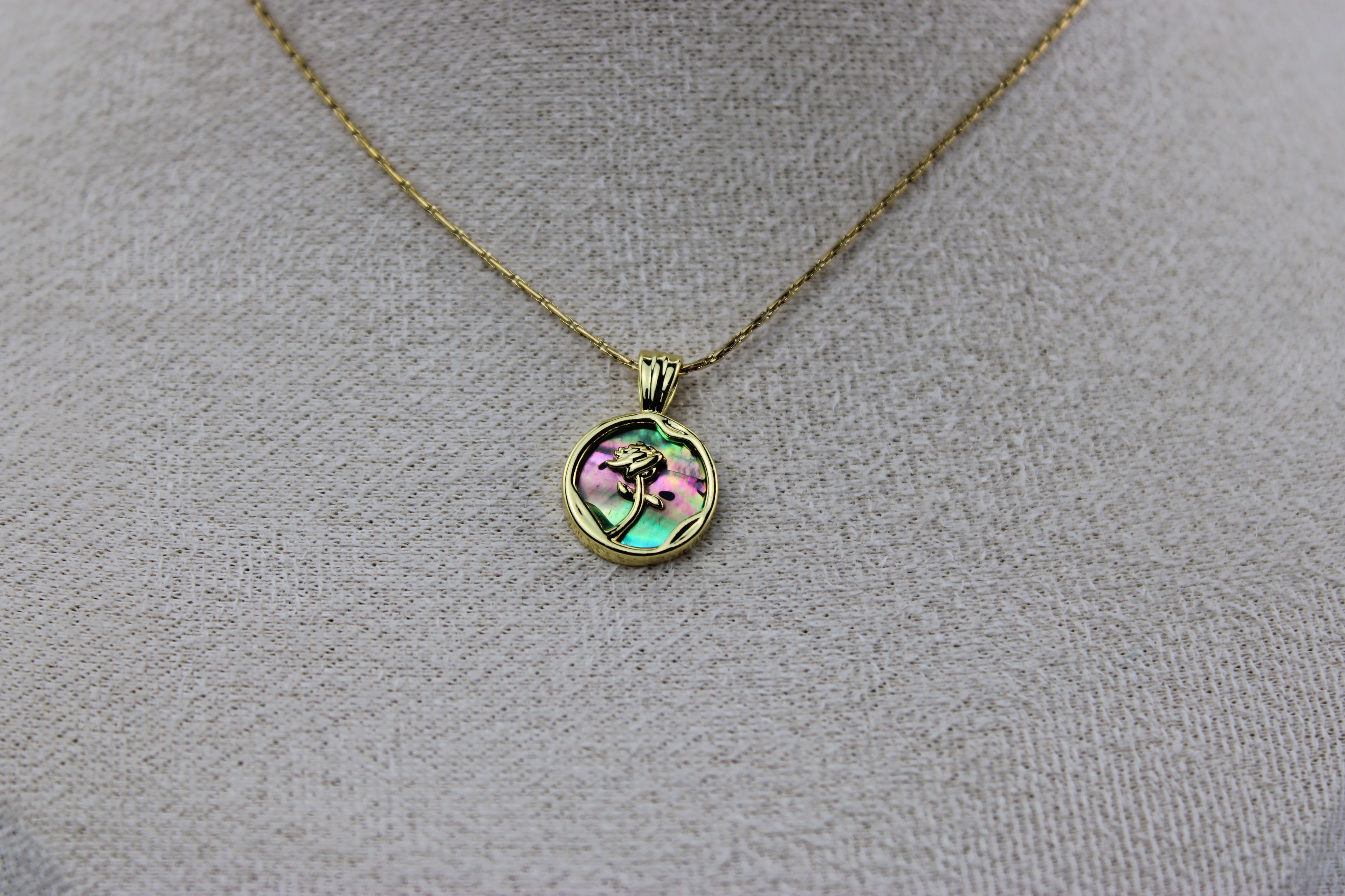 Ocean Rose Abalone Pendant Necklace