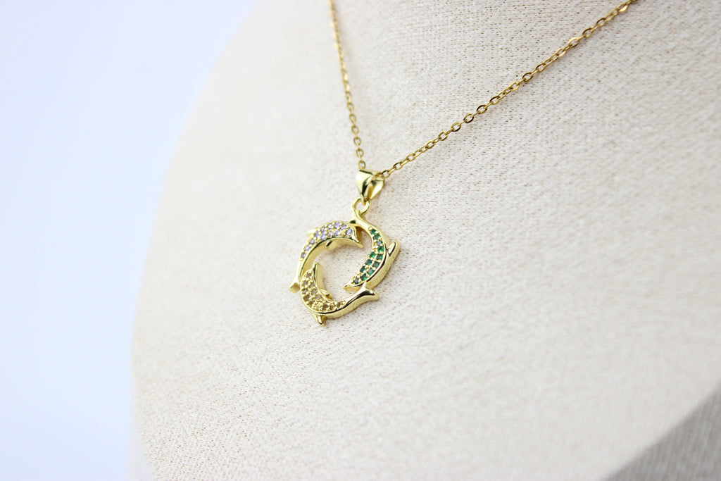 Golden Harmony Dolphin Necklace