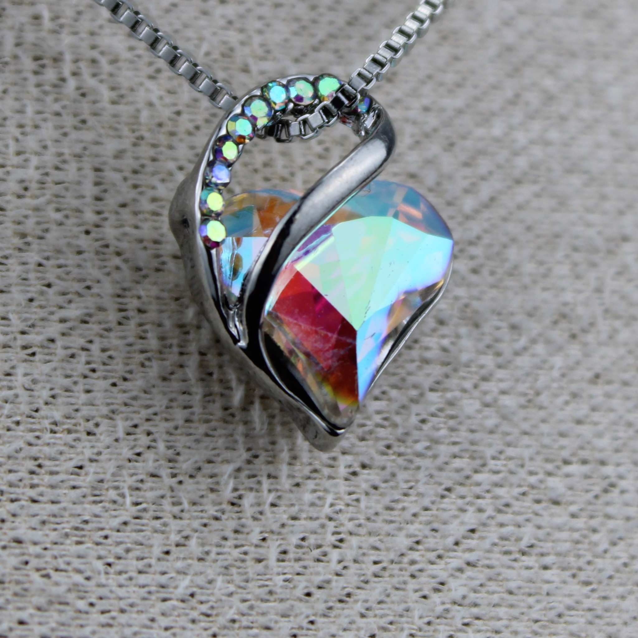 Aurora Heart Crystal Necklace