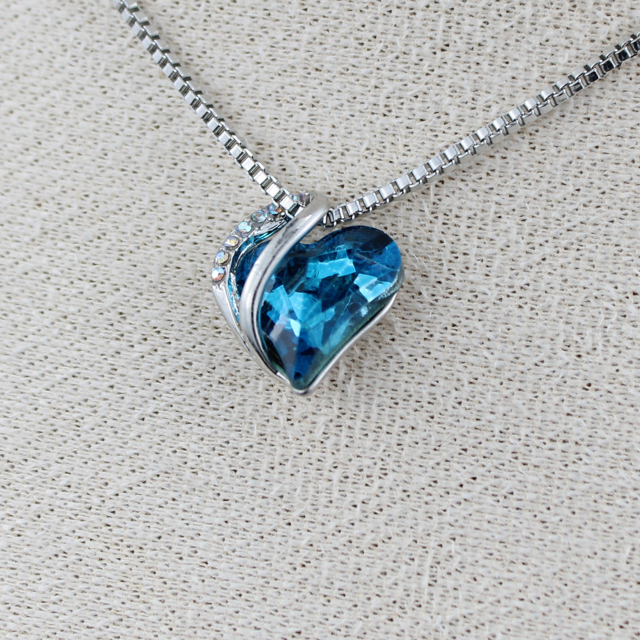 Midnight Ocean Heart Necklace