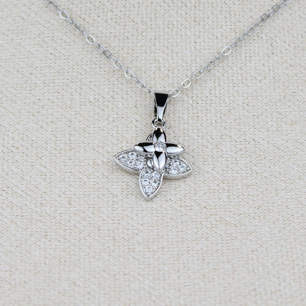 Silver Blossom Spark Necklace