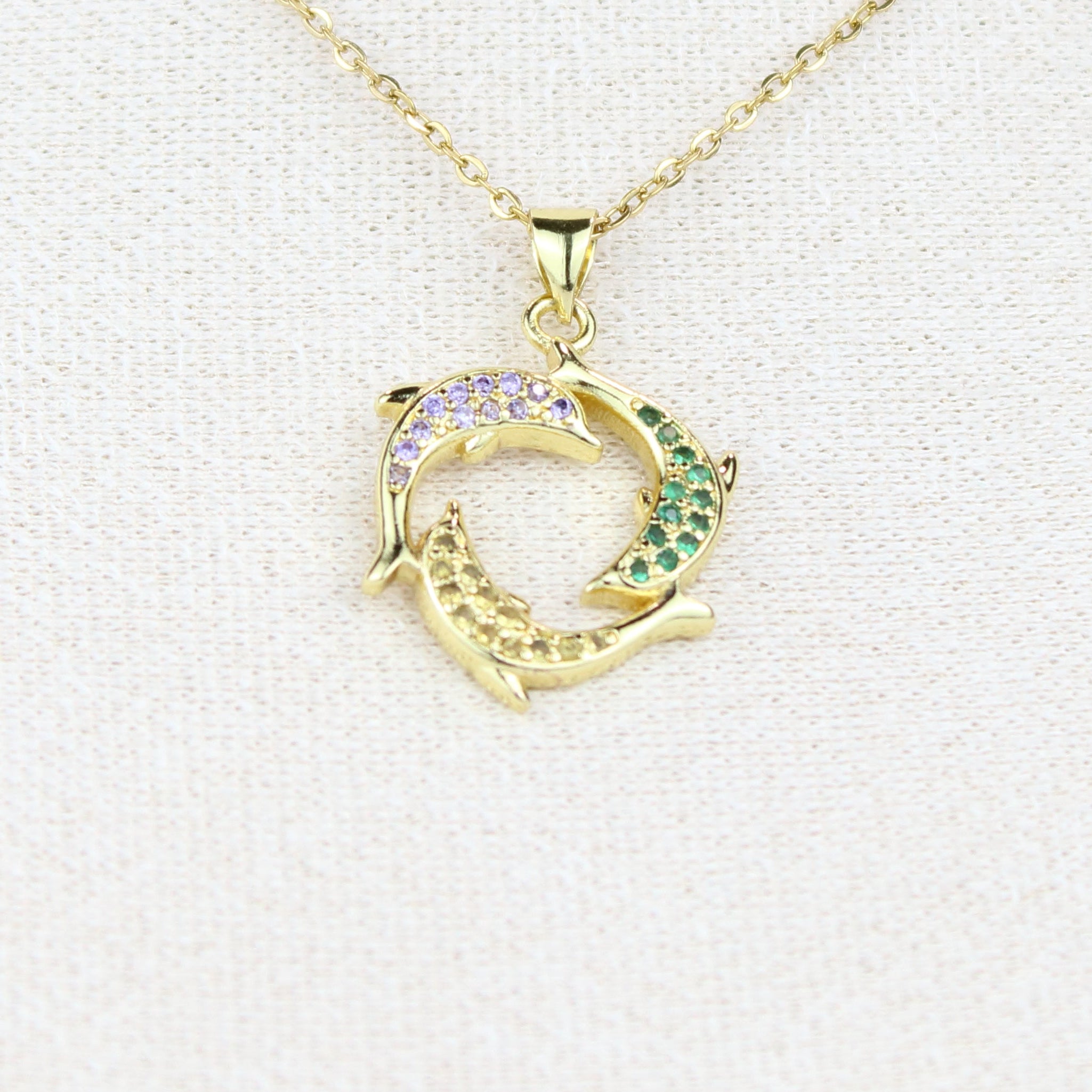 Golden Harmony Dolphin Necklace